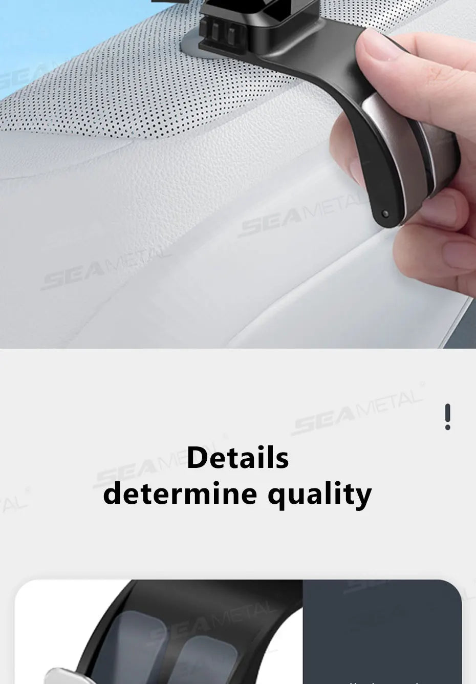 SEAMETAL Car Headrest Hook 25KG Large Load-Bearing Car Rear Seat Hanging Hook Foldable Design Universal Stable Seat Back Hanger