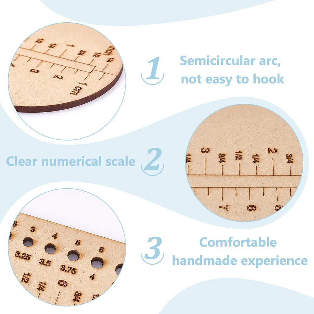 Wooden Sock Knitting Measurement Ruler