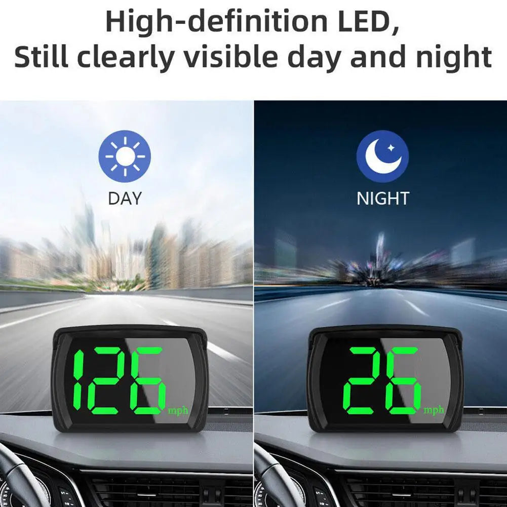GPS Digital Dashboard Speedometer, USB Powered, Green LED