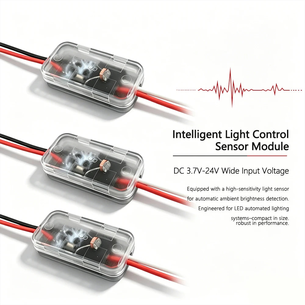 DC Dusk-to-Dawn Light Sensor Switch, 3.7–24 V