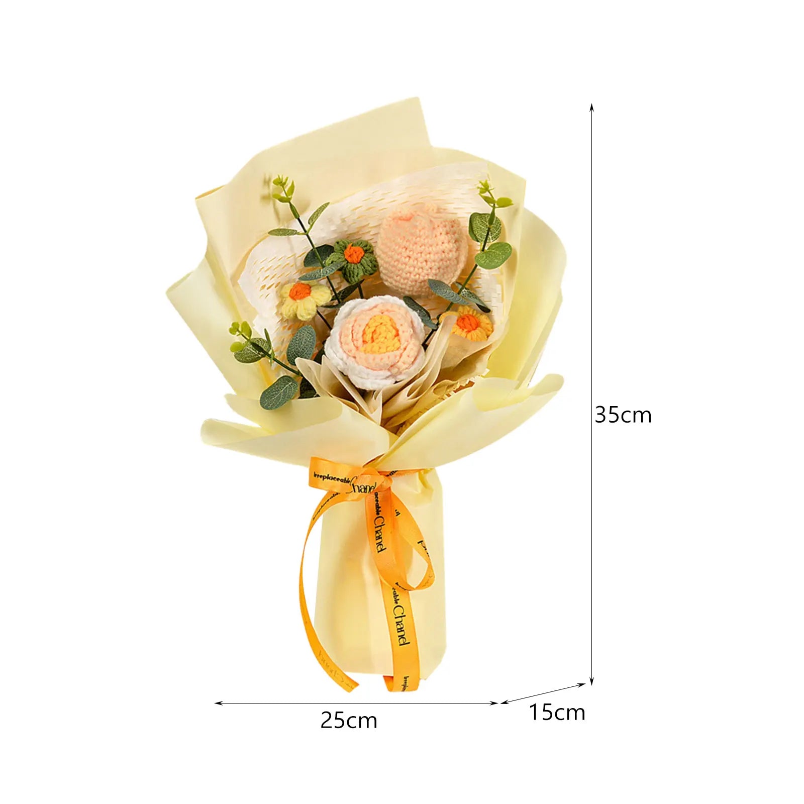 Handmade Crochet Flower Bouquet Knitted Floral Decoration