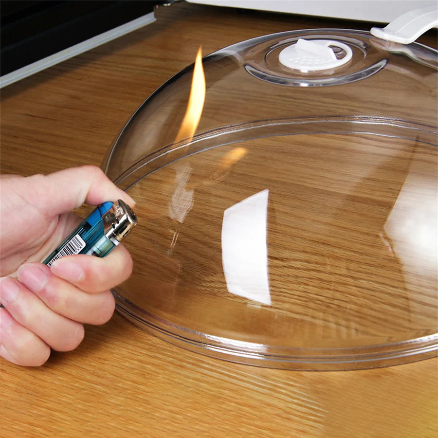 Cloche de protection transparente pour micro-ondes avec poignées