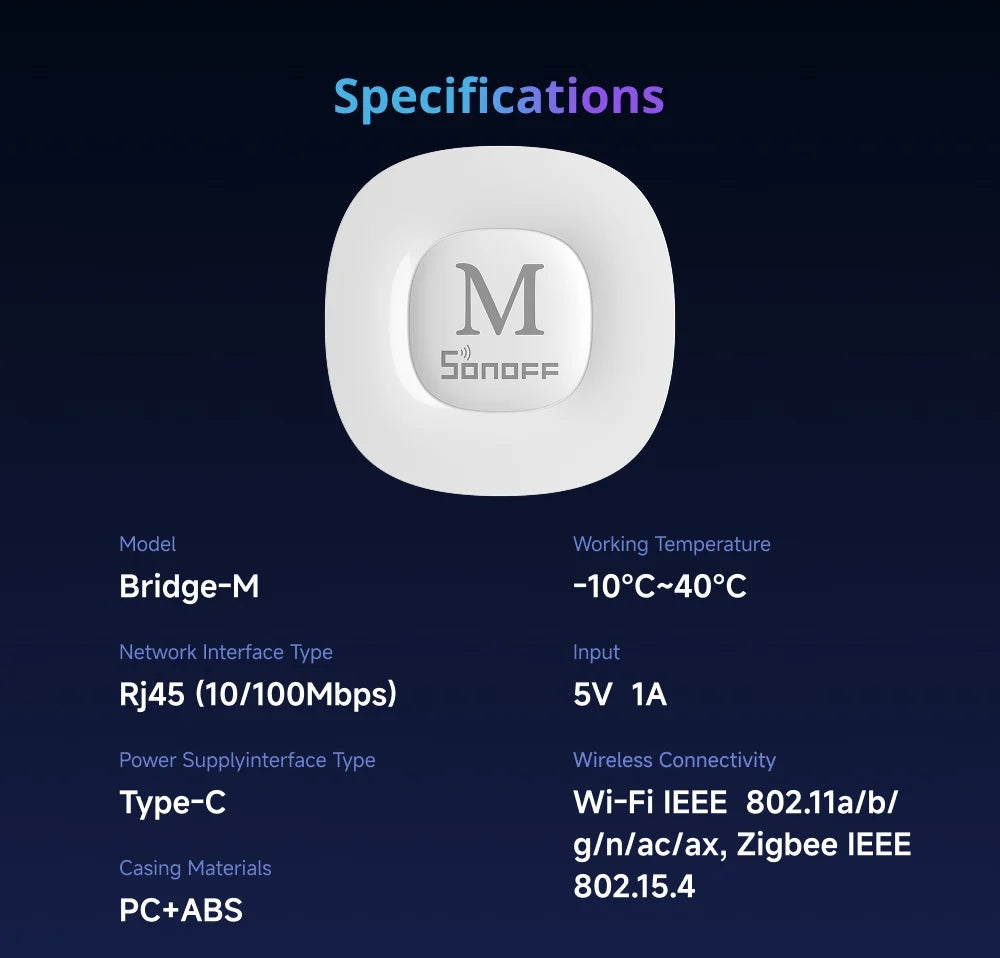 Bridge-M Matter and Zigbee Smart-Home Bridge