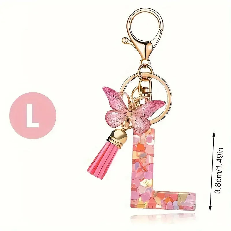 Fashion DIY Κεφαλίδες A-Z Letters keychain Μεταλλικός Φαρέτρα Pendant Key Chain Γυναίκες Κλειδί Αυτοκινήτου Αλυσίδα Απλό Γράμμα Όνομα Κλειδί Δώρο Κοσμήματα