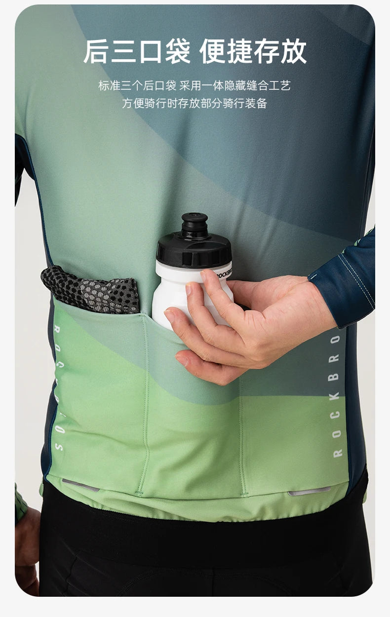 Men’s Windproof Thermal Cycling Jersey for Cold Weather Riding