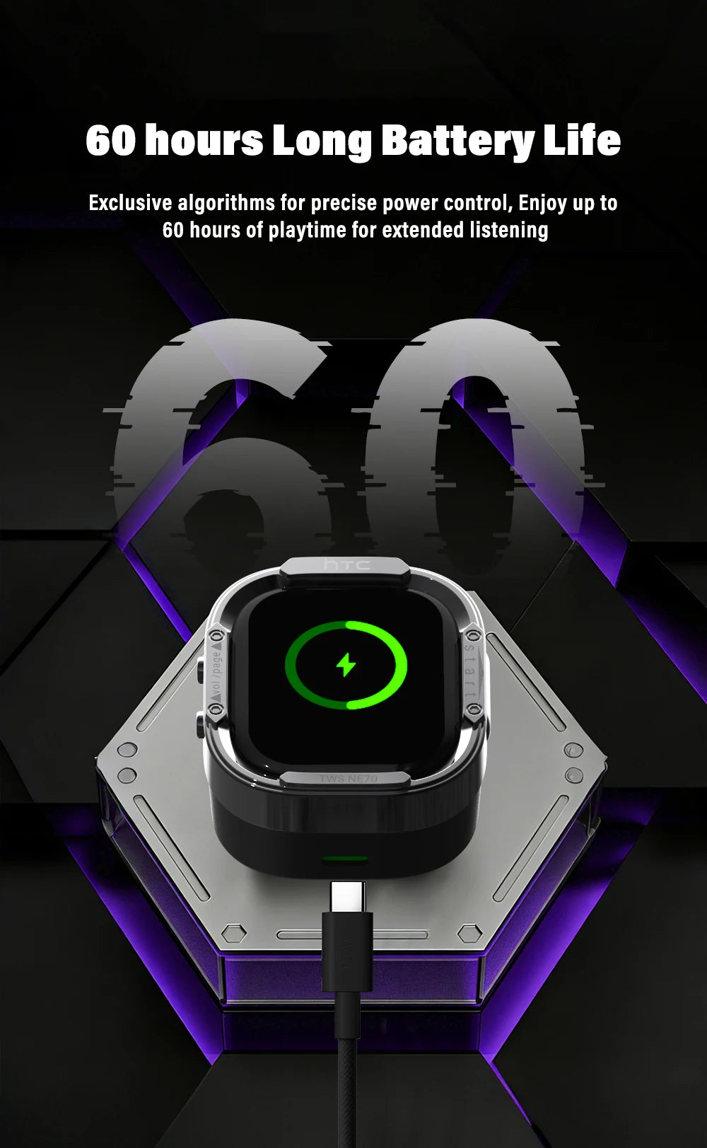 Wireless Bluetooth Earbuds with AI Translator and LCD Display