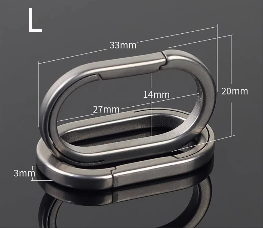 3 Size Titanium Alloy Quickdraw Keychain Men Women Titanium for Car Key Rings Holder Lightweight EDC Carabiner Accessories