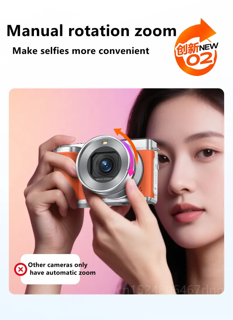 4K Dual Lens Vlogging Camera with Flip Screen & 18X Zoom