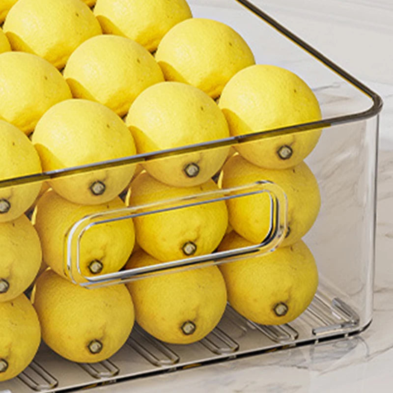 Stackable Clear Storage Bins with Lids for Fridge and Pantry