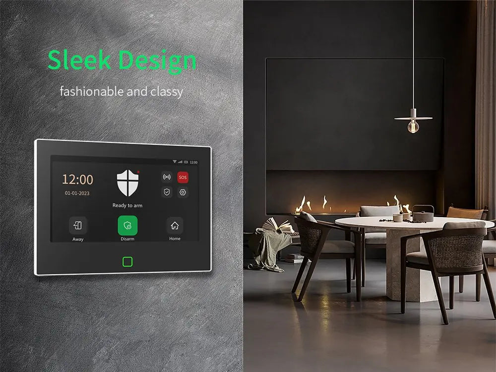 Staniot 7 inch Smart Home Security Alarm System 4G WiFi Touch Screen Built-in 5000mAh Battery Tuya Wireless Security Protection