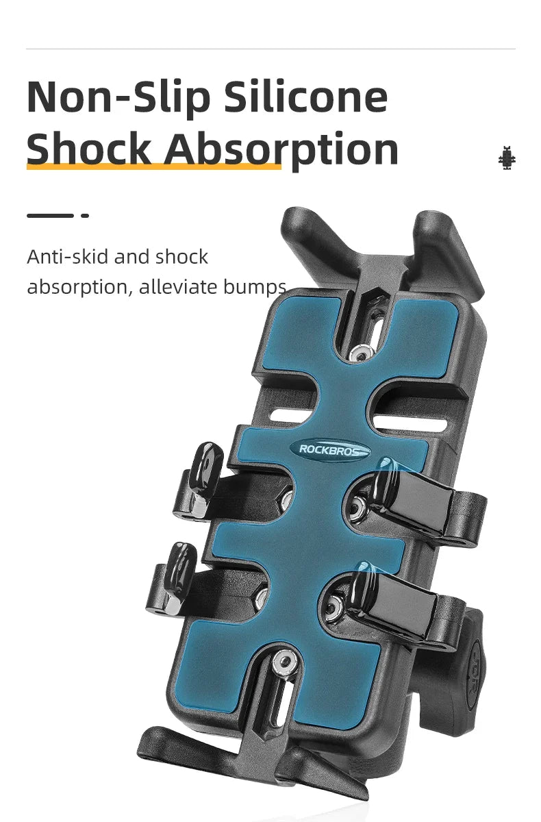 Motorcycle Phone Holder with Shock Absorption