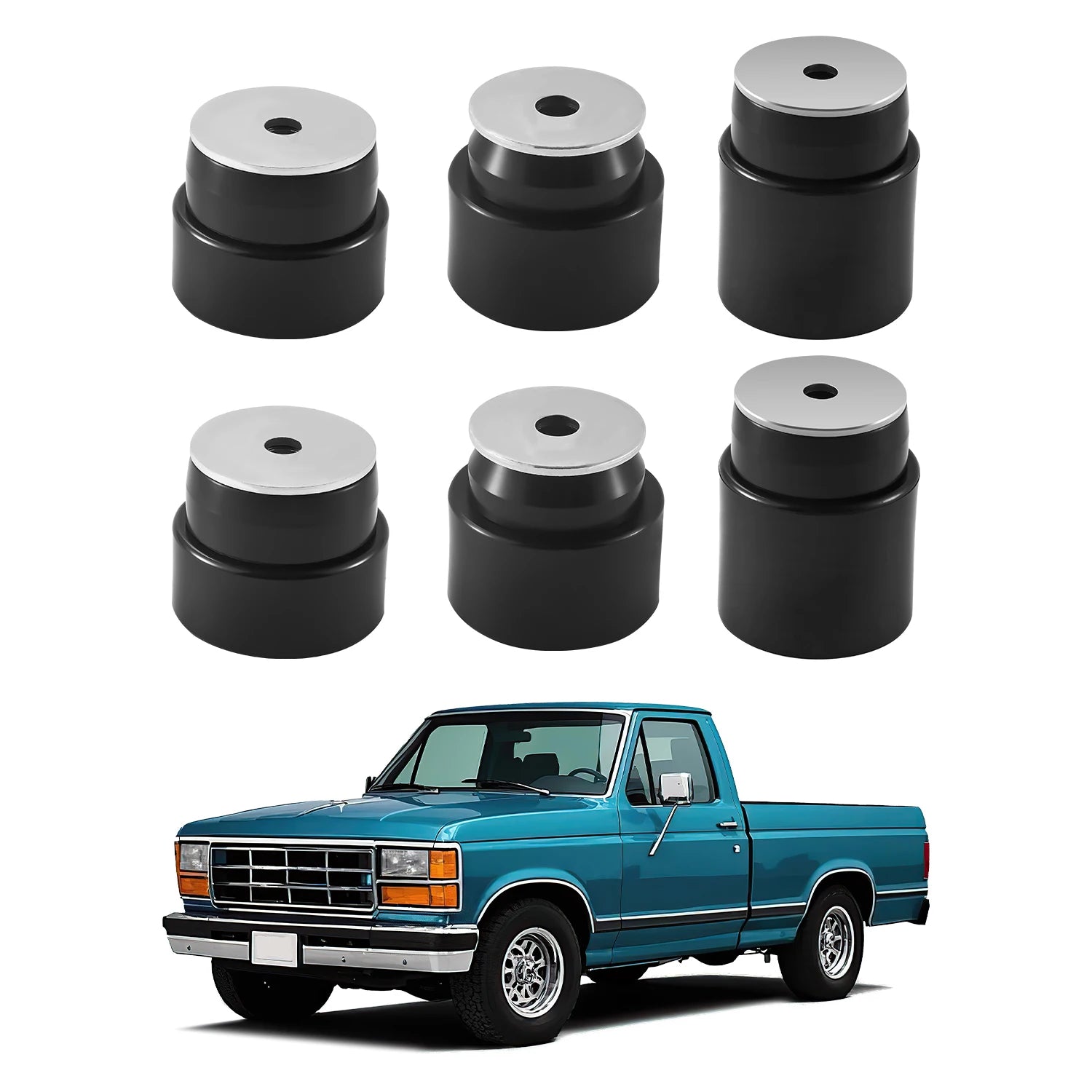 Body Mount Bushing Kit 60/62 PCS for 1980–1998 Ford F150 F250 F350