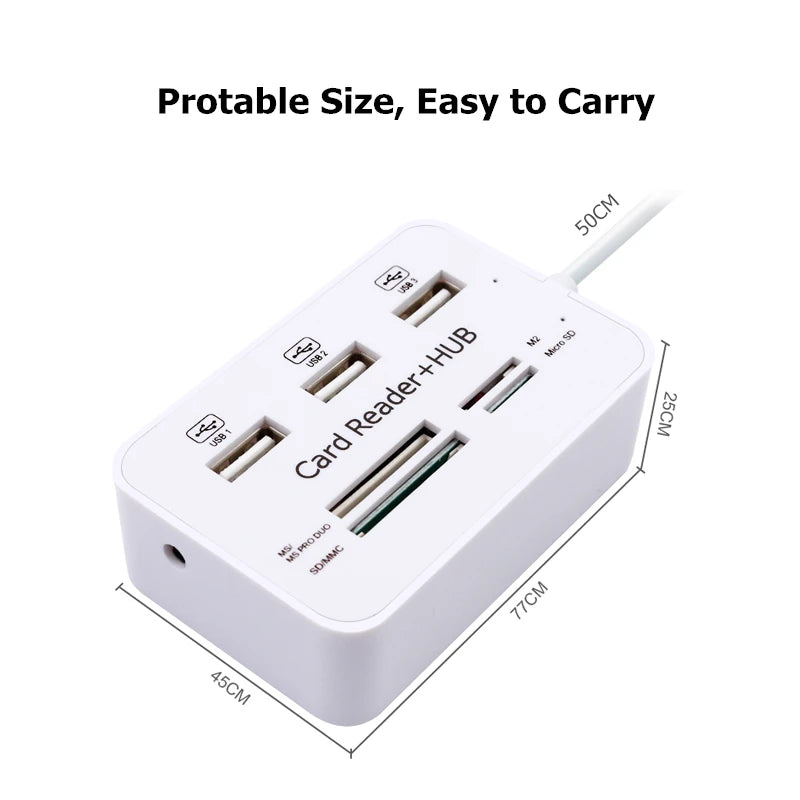 USB 2.0 Hub with Three Ports and Card Reader