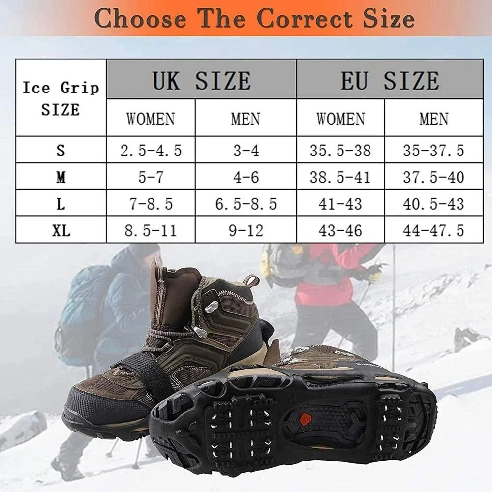 24 Nýtů Ice Snow Traction Cleats Stretch Rubber Wear-resistant Winter Walking Boots Cleats Non-slip Gripper Snow Spikes