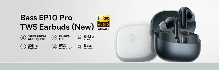 Baseus Bowie E19 Wireless Earphones Bluetooth 5.3 Big Bass 12mm Drivers IPX5 Waterproof Earbuds 33Hrs Battery Life Headphones 