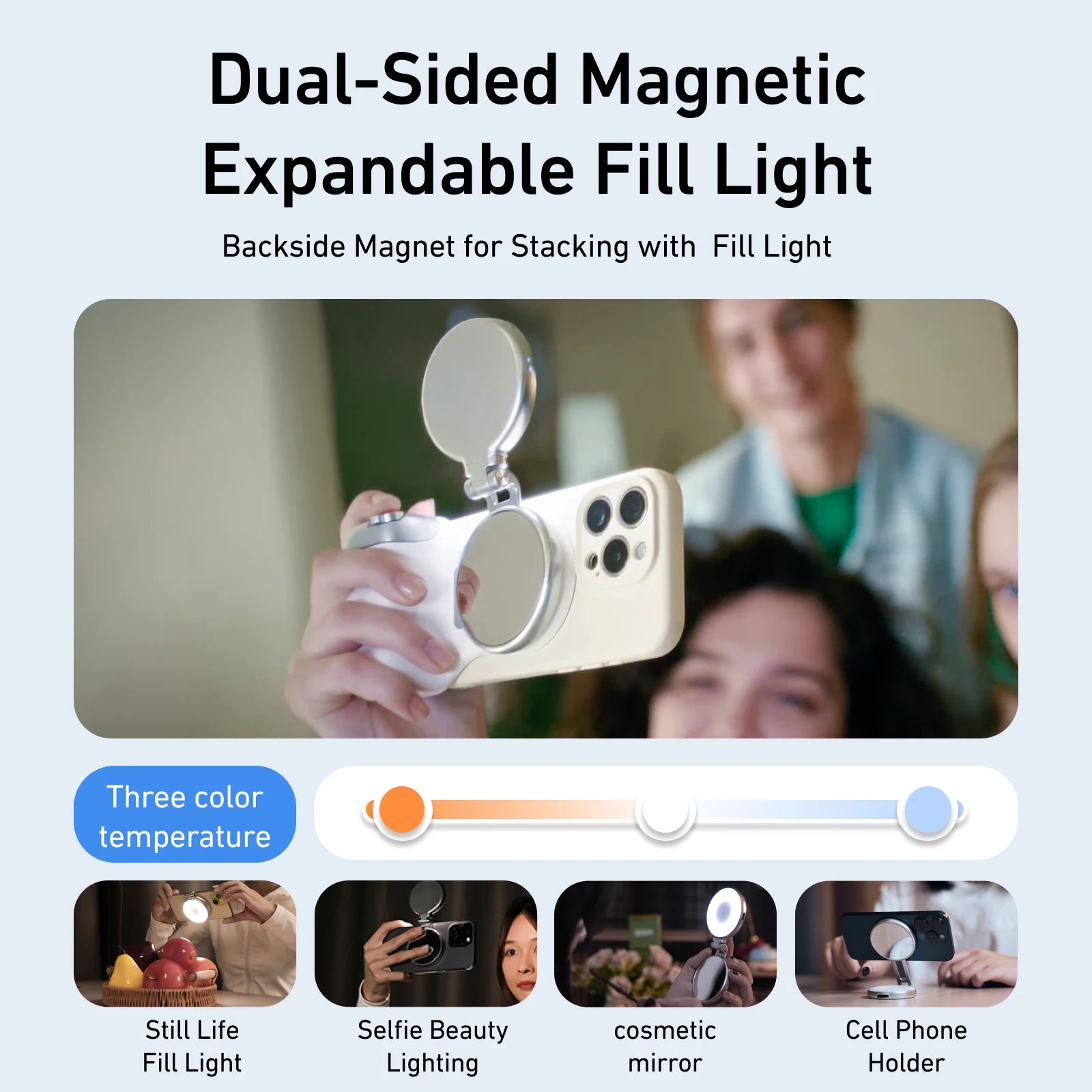Poignée magnétique pour téléphone avec télécommande et contrôle Bluetooth