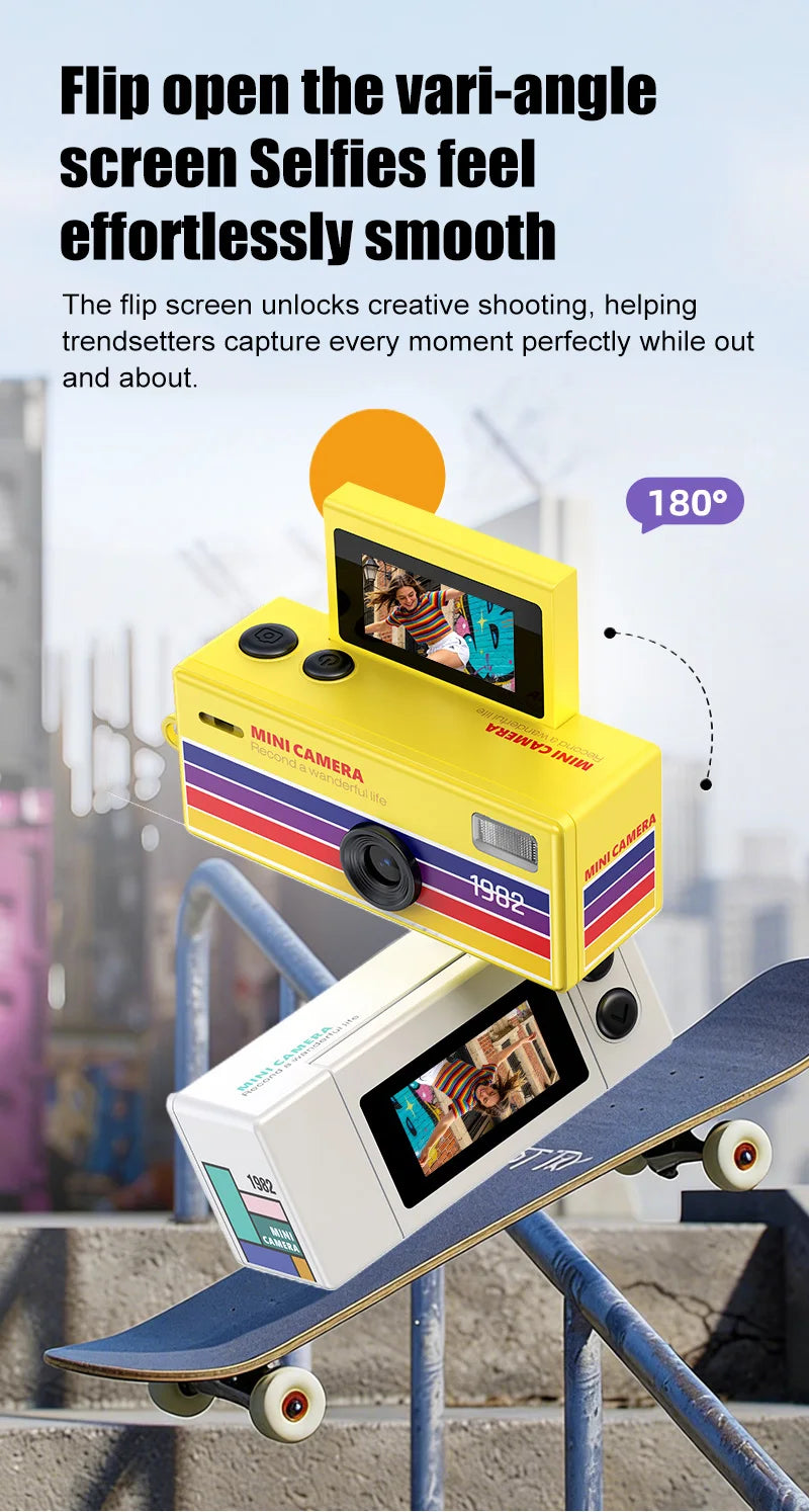 Digital Mini Camera with 180° Flip Screen