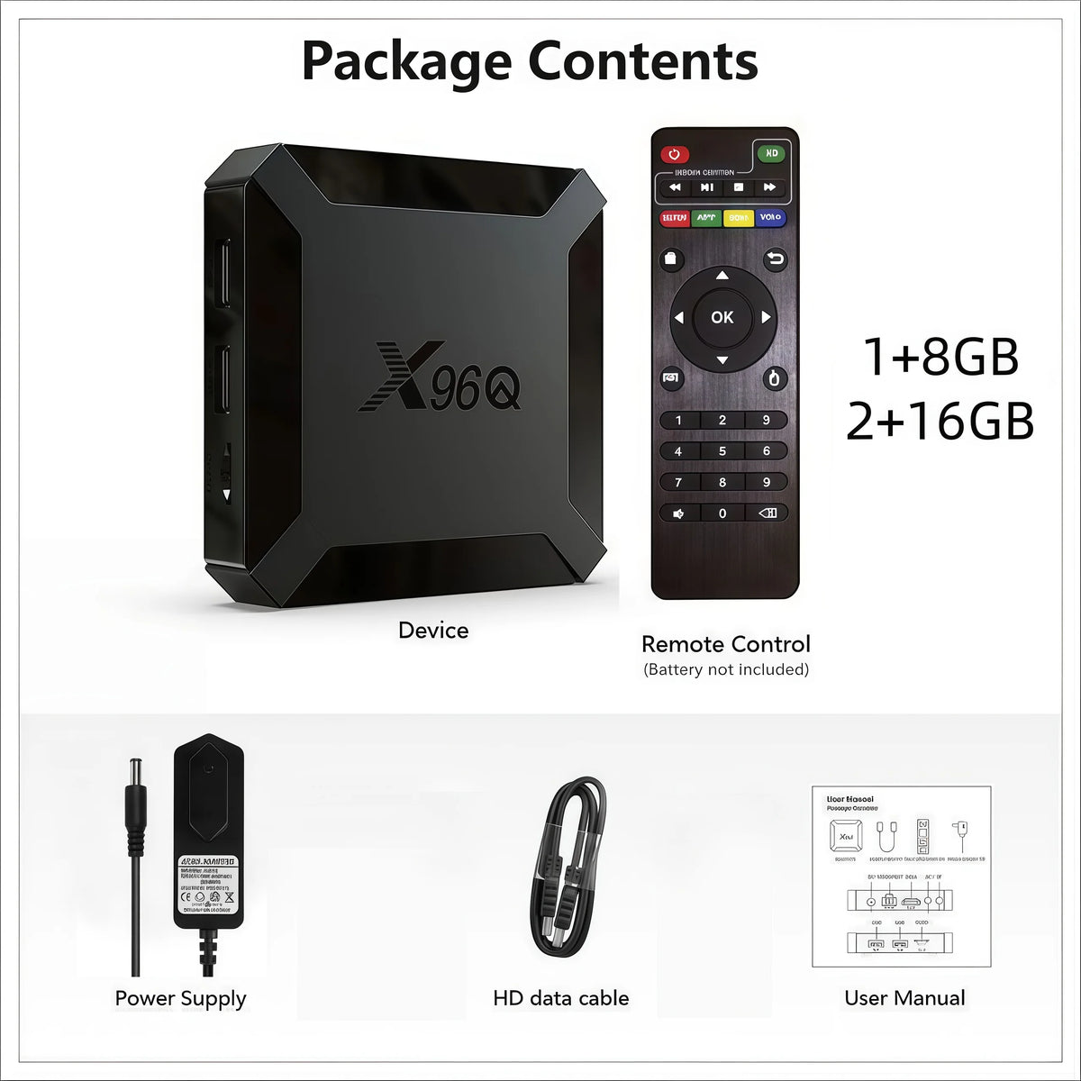 X96Q Android 10 TV Box Allwinner H313 Quad Core 4K Smart Media Player 1GB 2GB RAM 8GB 16GB ROM WiFi Ethernet AV Output Set Top Box for Old TV IPTV Receiver