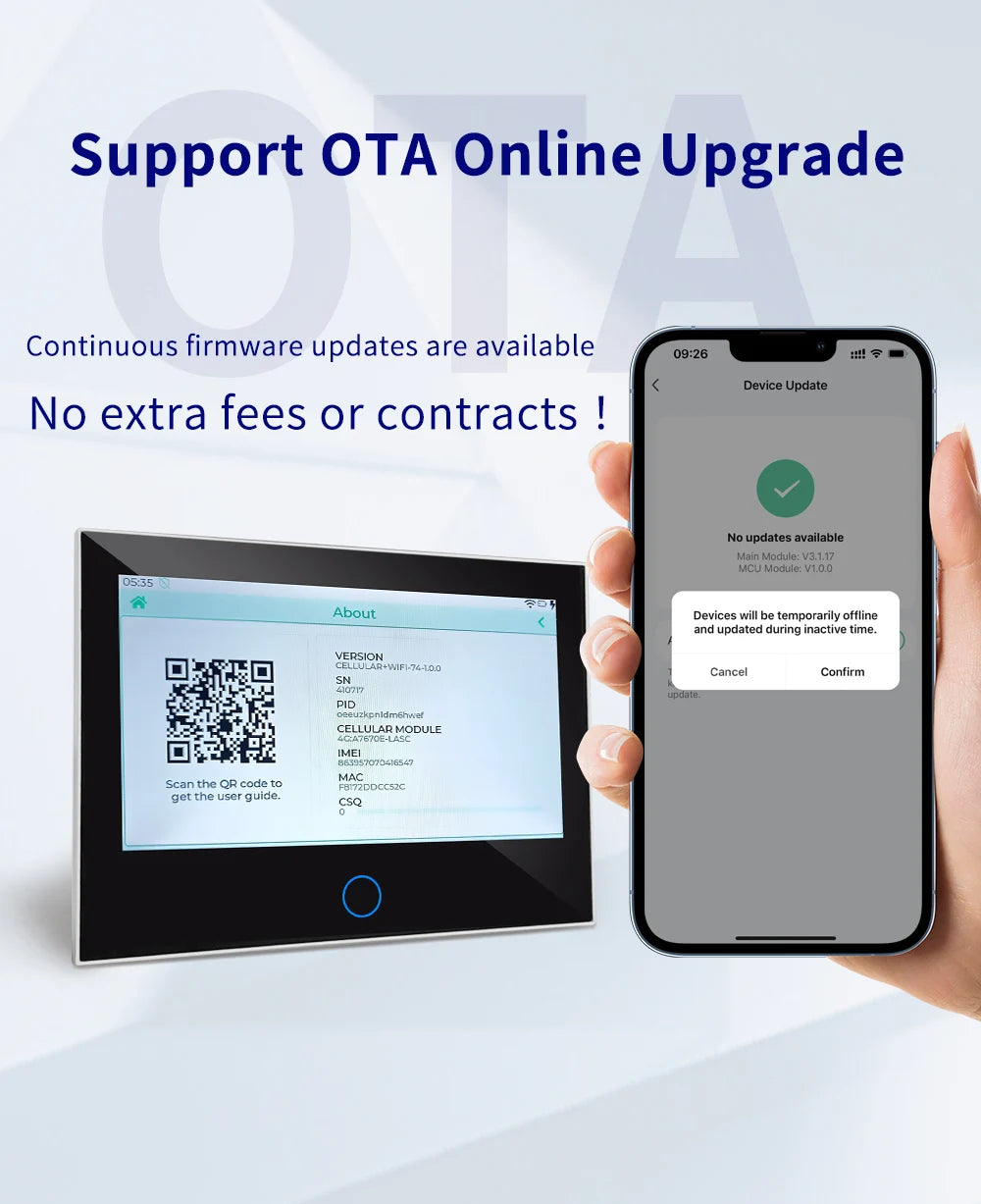 Tugard Bežični kućni sigurnosni alarm sustav 4G, WiFi GSM, 7-inčni IPS zaslon u boji, Tuya Smart App daljinsko upravljanje, kućni anti-kradni sigurnosni sustav