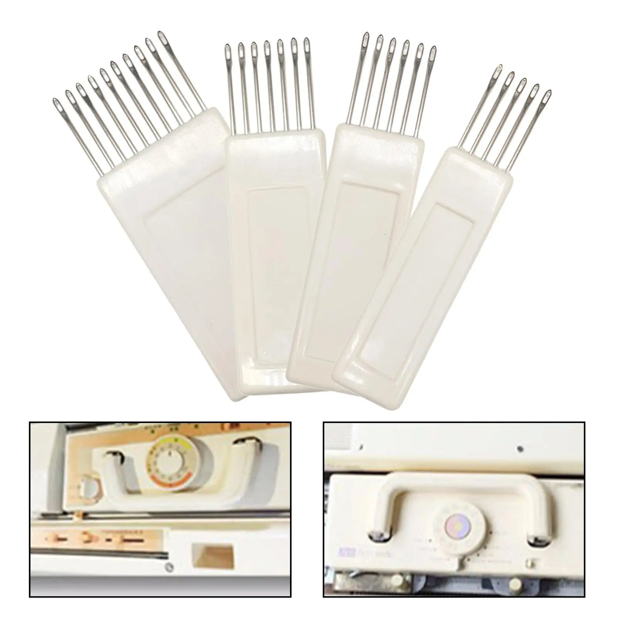 Zdrobit de transfer pentru mașina de tricotat? Wait careful. "Knitting Machine Transfer Combs" translates to "Piepteni de transfer pentru mașina de tricotat" Yes.