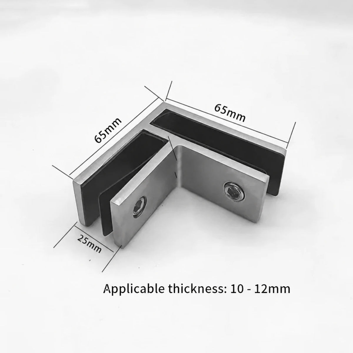 Glass clamp bracket style dimensions