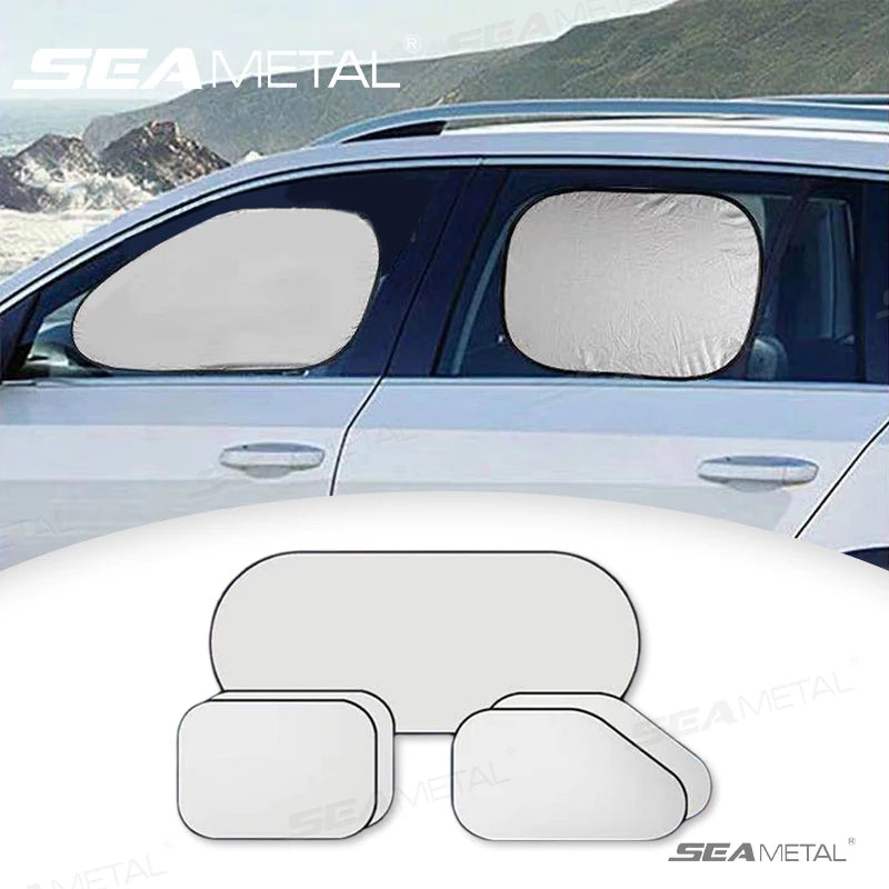 SEAMETAL Car Side Window Sun Shade Polyester Sun Protection Cover for Baby Foldable Rear Windshield Sunshade UV Blocker Curtains