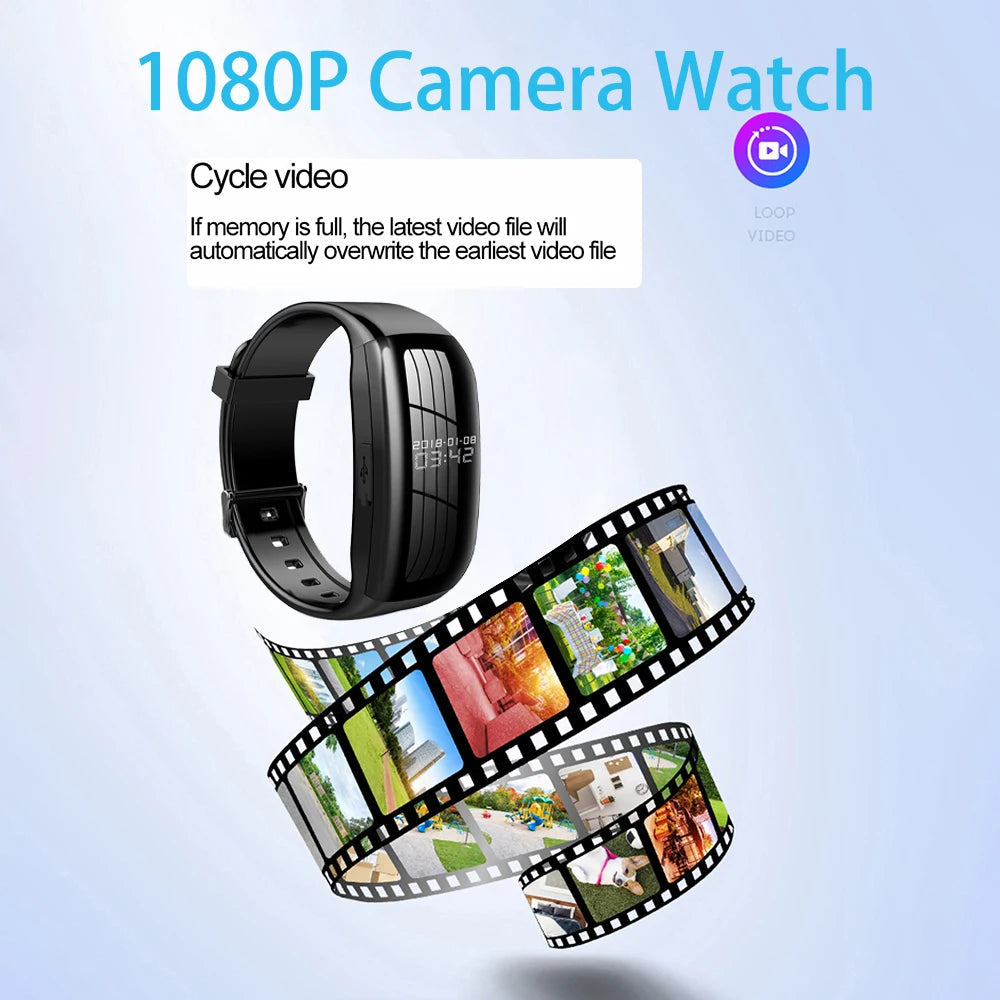 256GB Mini Camera Watch Audio Video Recording Bracelet USB Flash Driver Dictaphone Noise Reduce Sound Recording Wristband 