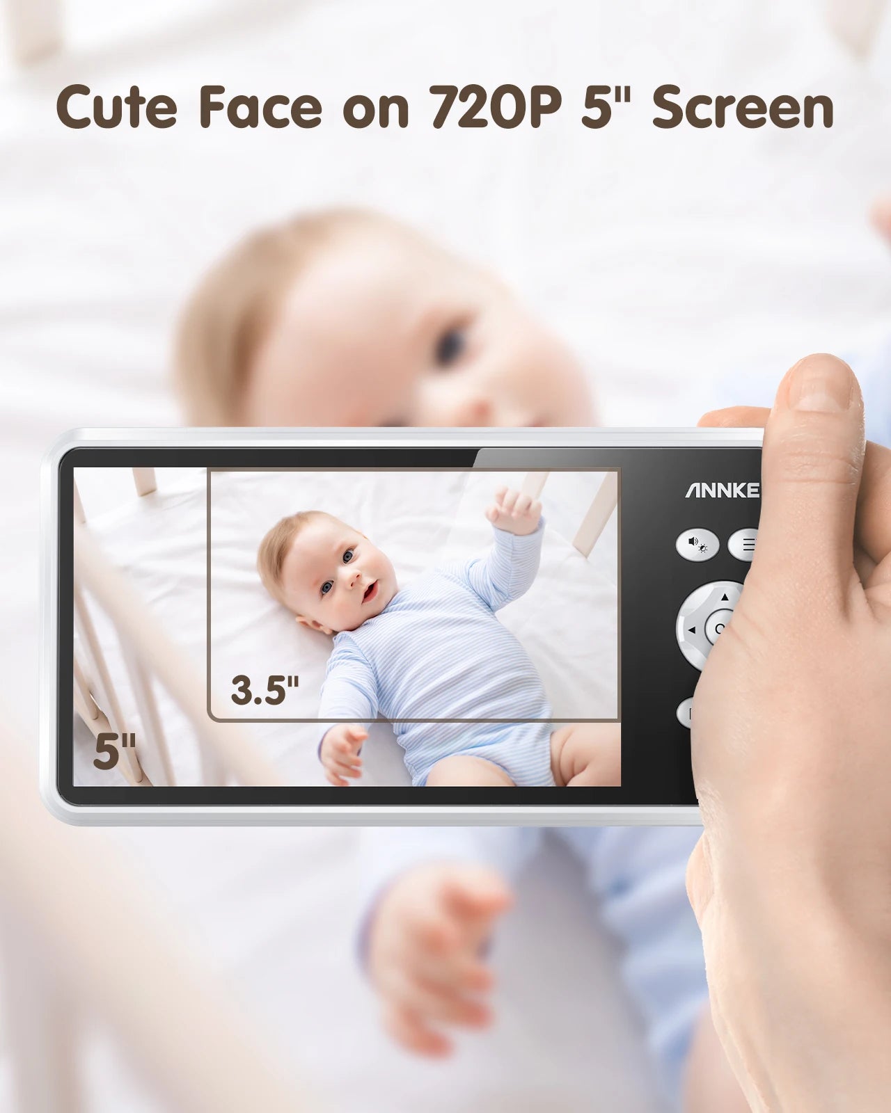ANNKE 5" Wireless Baby Monitor with Night Vision and Audio