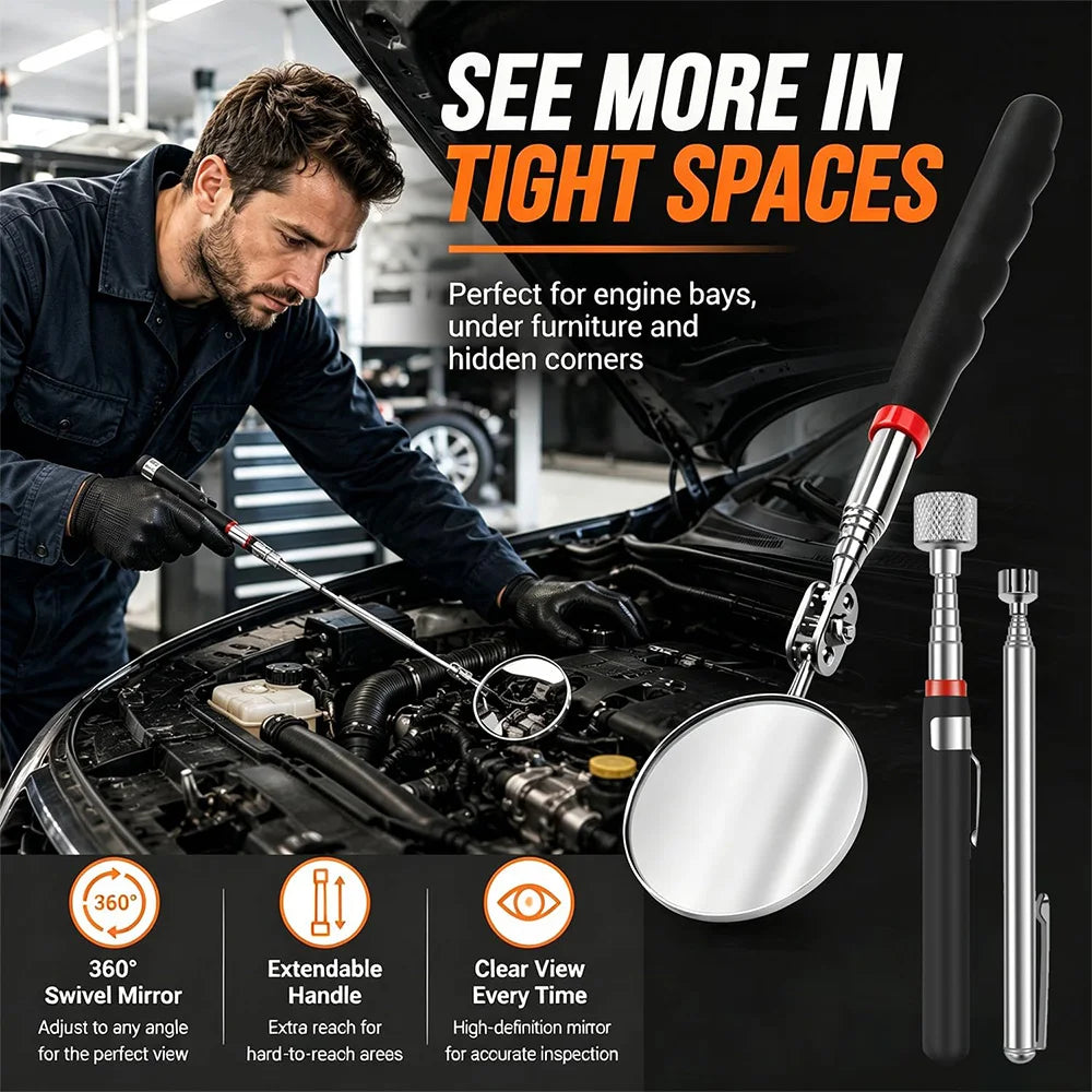 Telescopic Inspection Mirror and Pickup Tool Options
