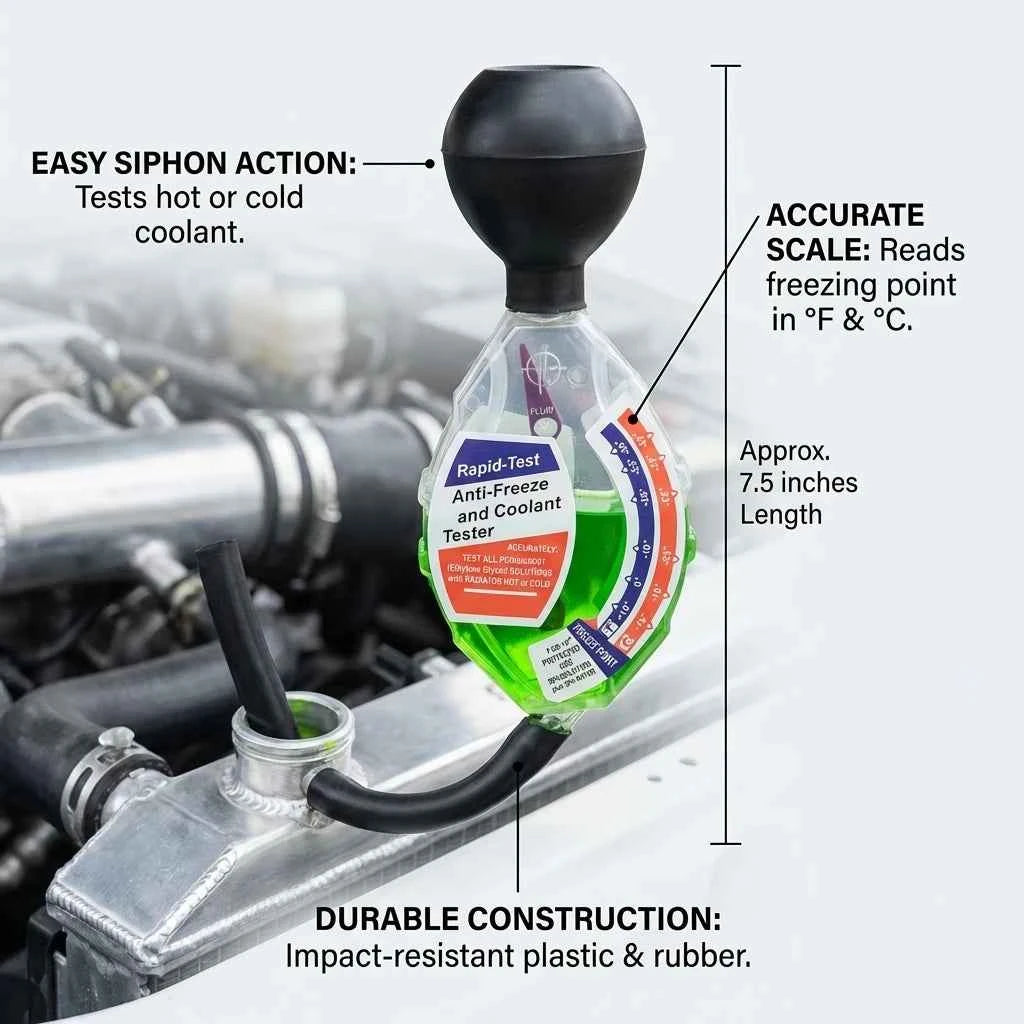 High Accuracy Car Radiator Coolant Tester Durable Antifreeze Tester Tool for Cooling System Auto Replacement Parts