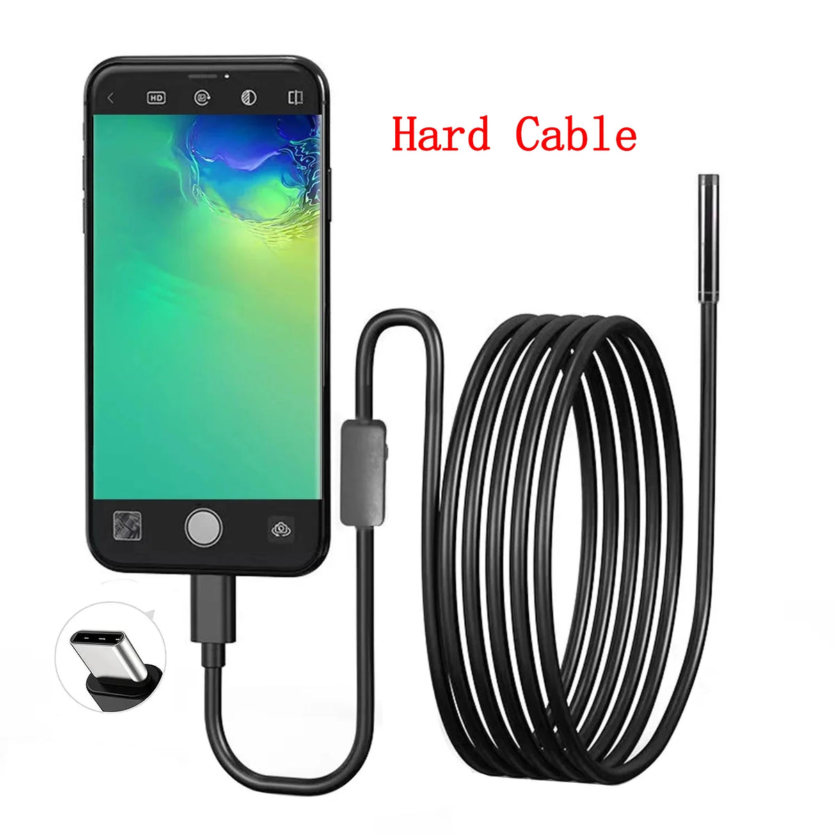 USB Endoscope for Android Phone 5.5mm Inspection Camera with 6 LED Lights