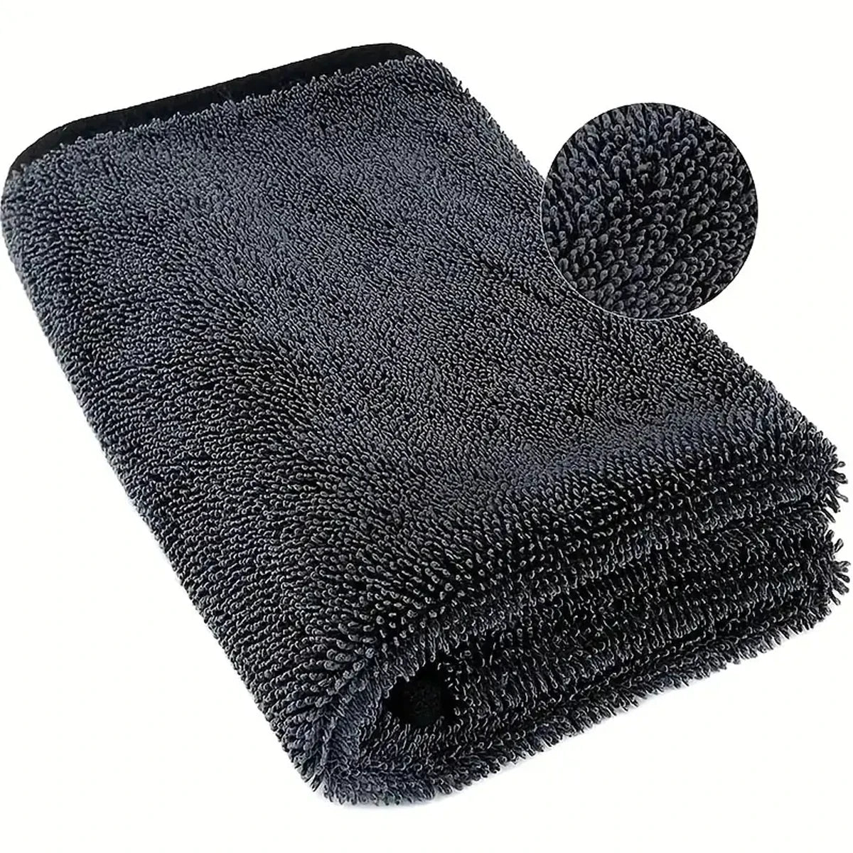 Toalla de microfibra gris oscura para coche, toalla de lavado de coche extra grande y absorbente, paño de limpieza de alta eficiencia