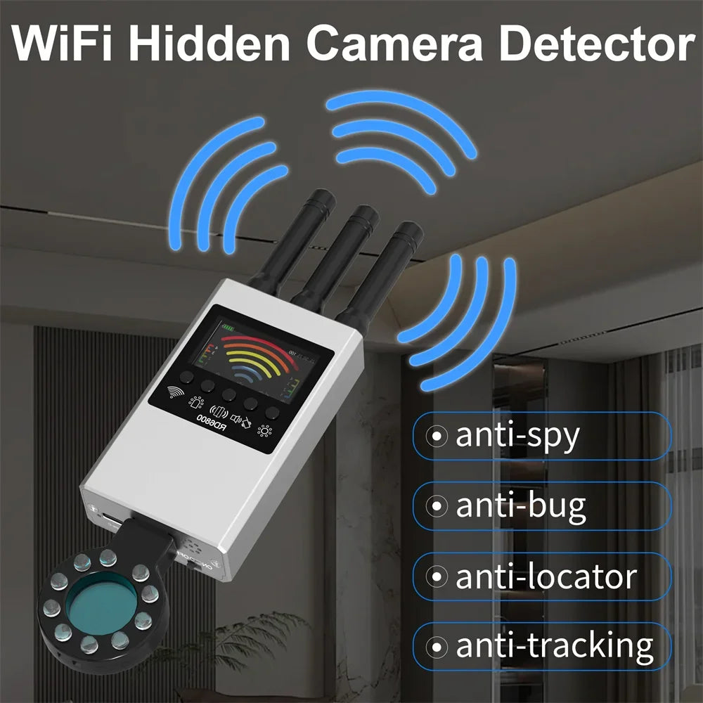 NEW Wireless RF Signal Detector Bug GSM Audio GPS Tracker Mini Camera Finder Camera IR Scanning AI Standby Automatic Detection