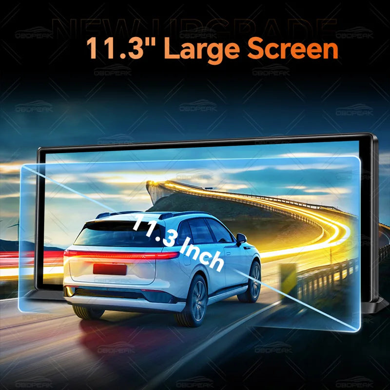 Front 5K Rear 1080P Dash Cam with 11.3-Inch Touch Screen and Night Vision