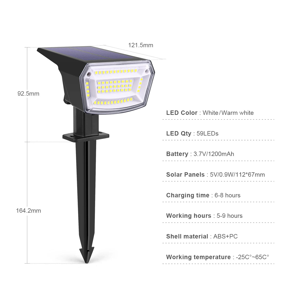 Solar Garden Spotlight with Three Brightness Modes