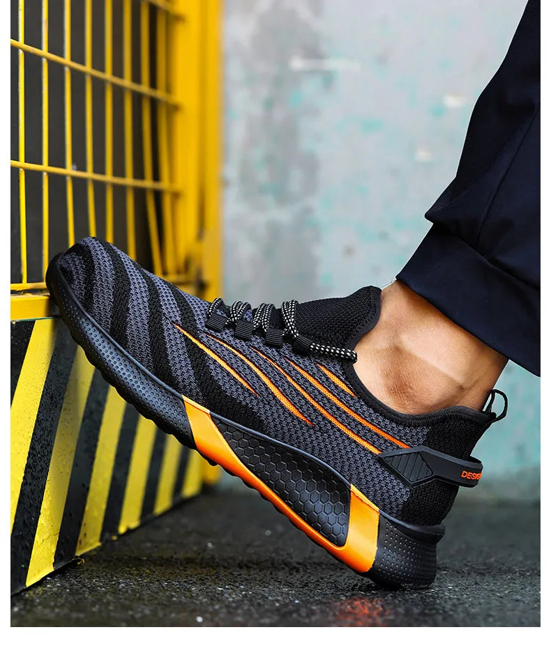 Men Work Safety Shoes Anti-puncture Working Sneakers Male Indestructible Work Shoes Men Boots Lightweight Men Shoes Safety Boots 