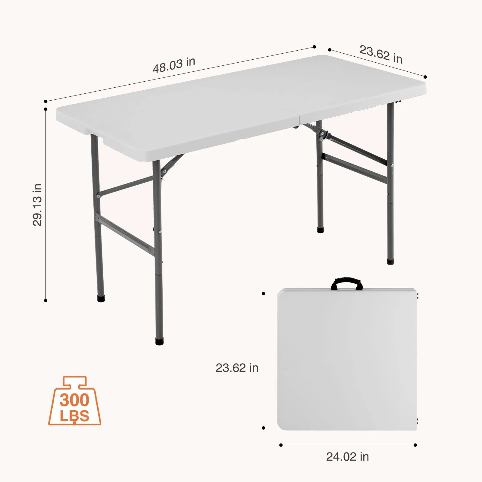 Foldable Outdoor Table with Carry Handle & Safety Lock