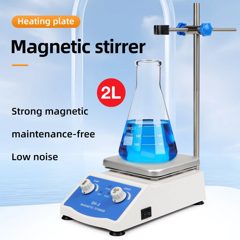 Heating Magnetic Stirrer Digital Display Thermostatic Stirrer Laboratory Hot Plate Magnetic Mixer Adjustable Speed 1600rpm 