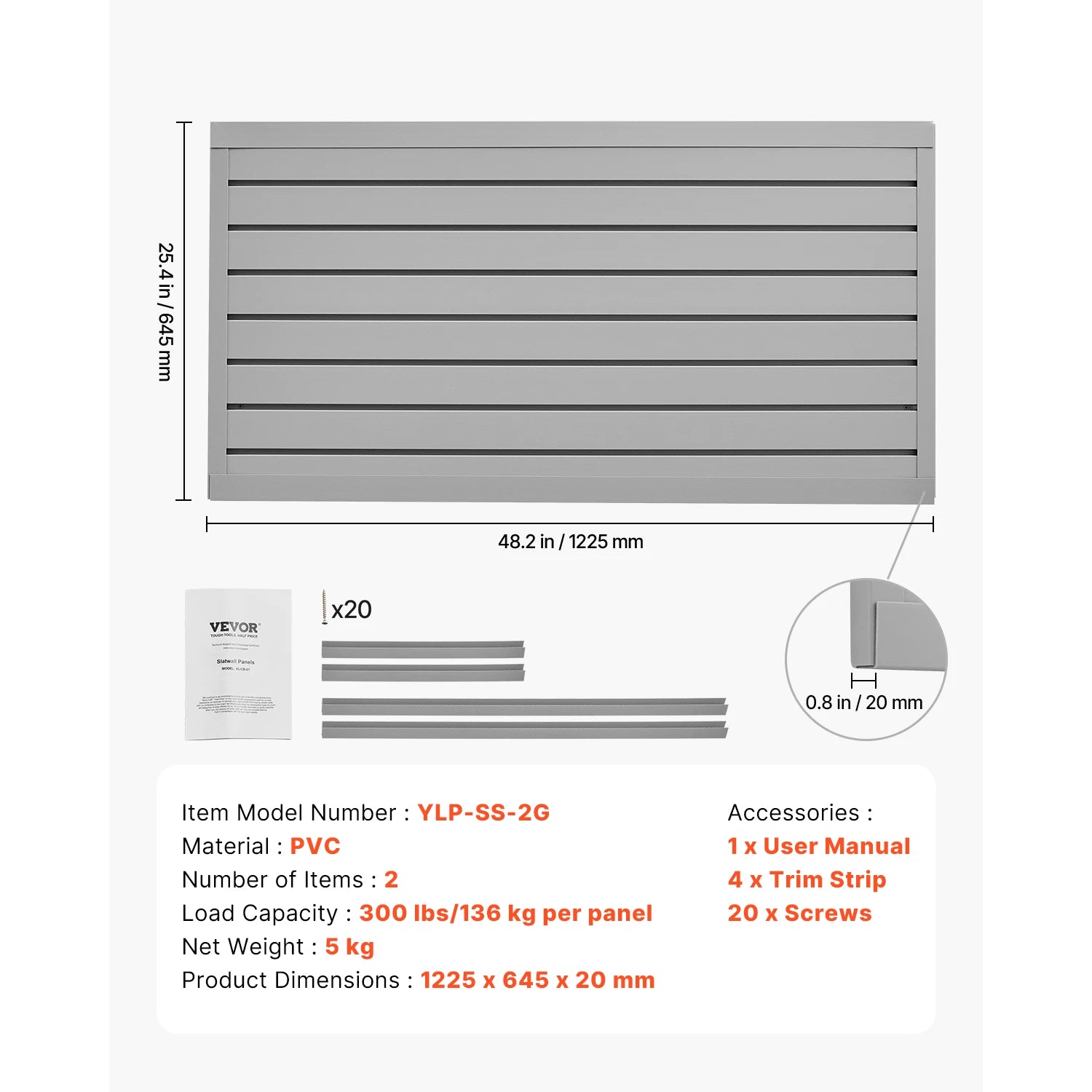 PVC Slatwall Panels for Garage Storage 8–32 sq.ft Modular System