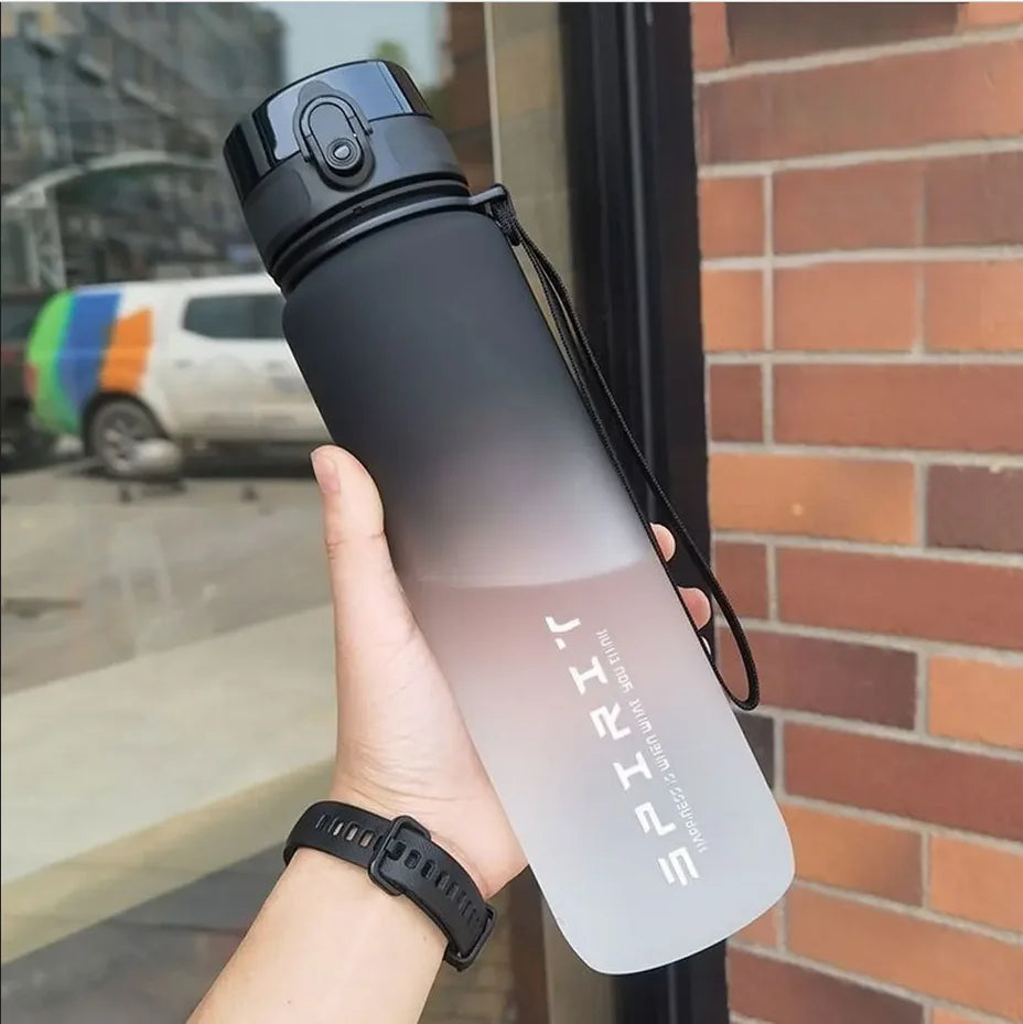 500ML/1000ML Large Capacity Sports Water Bottle Motivational Leak Proof Portable Reusable Plastic Cups Outdoor Travel Gym Jugs 