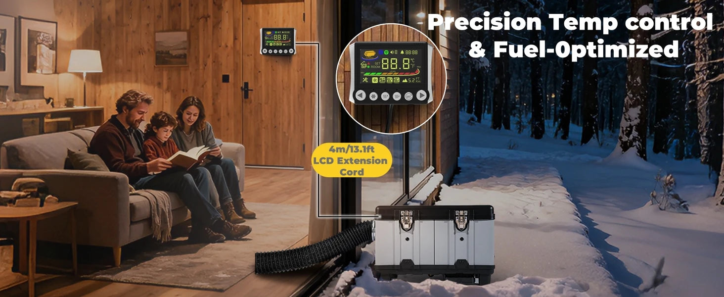 8KW Diesel Air Heater with CO Alarm, Bluetooth Control