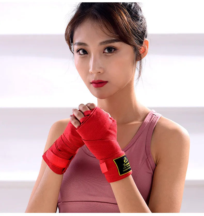 2PCS 1.5/2/3/5M Boxing Training Bandages Cotton Sports Bandages Sanda Kick Boxing Mma Hand Gloves Wraps Belt Boxing Sports Strap 