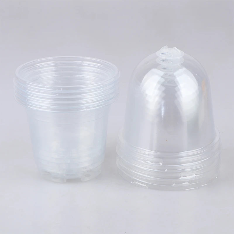 5-Piece Clear Propagation Pot Set with Vented Humidity Lids