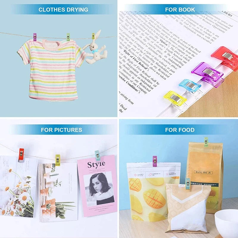 50PCS Sewing Clips Colorful Clips Multipurpose Plastic Craft Crocheting Knitting Safety Clothing Clips Color Binding Clips Paper 