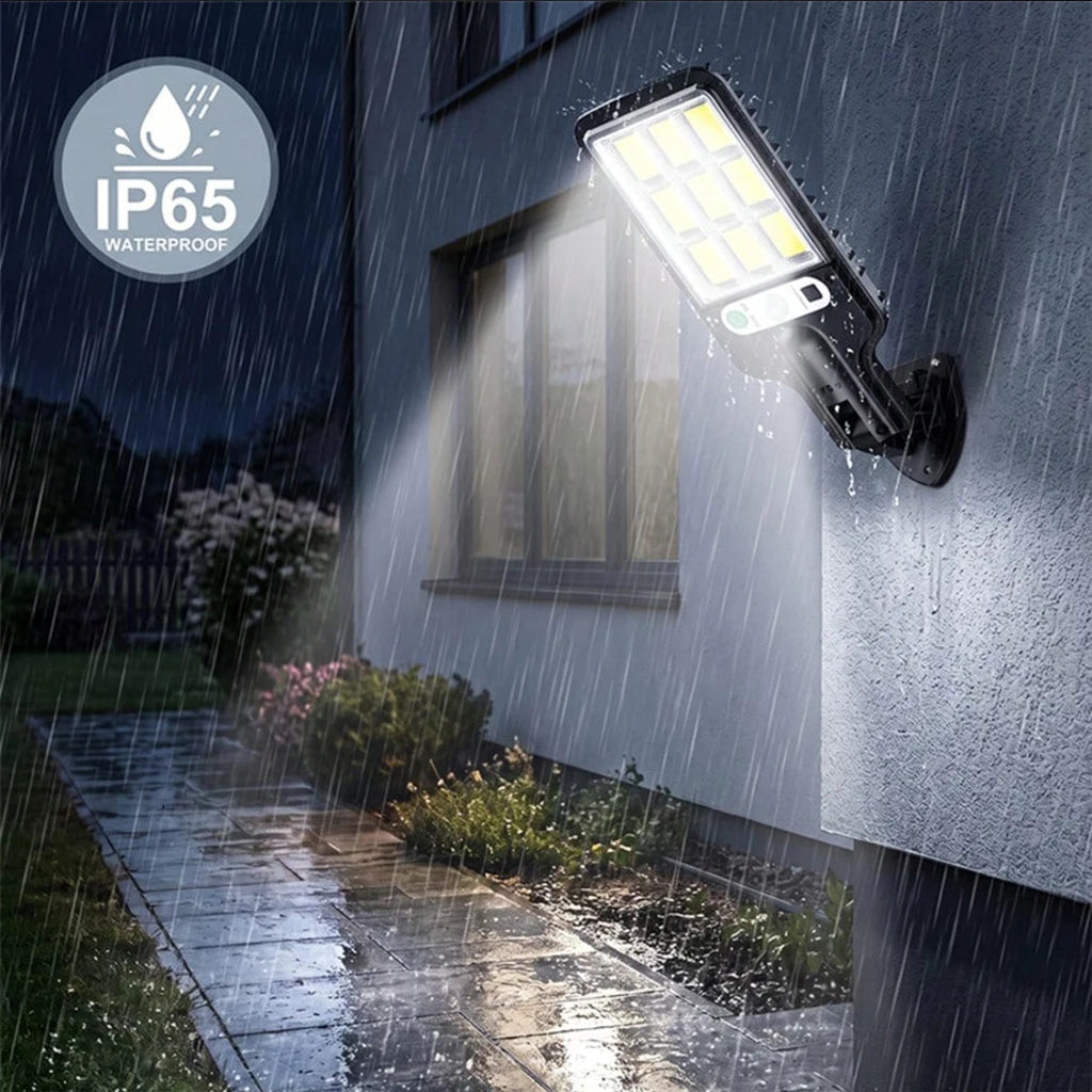 Solar Outdoor Motion Sensor Wall Light, 108 LED, Remote Control, IP65 Waterproof