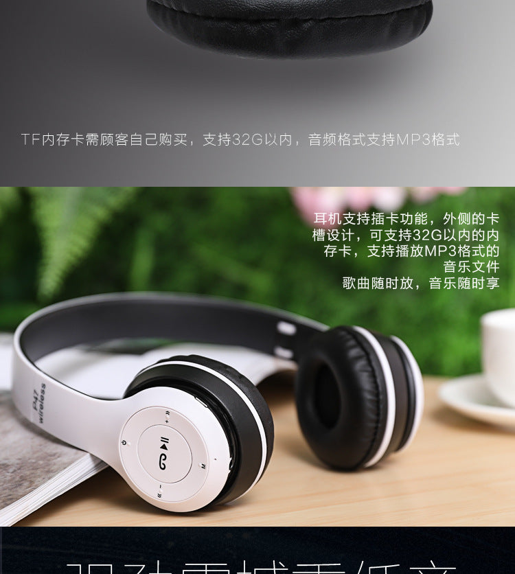 Stereo P47 Headset 5.0 Bluetooth Headset Folding Series Wireless Sports Game Headset for iPhone XiaoMi 