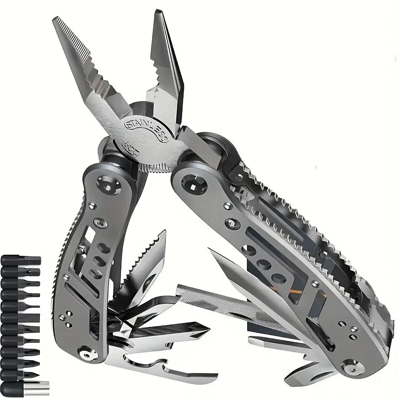24-in-1 Multitool with Pliers, Knife and 11 Magnetic Bits