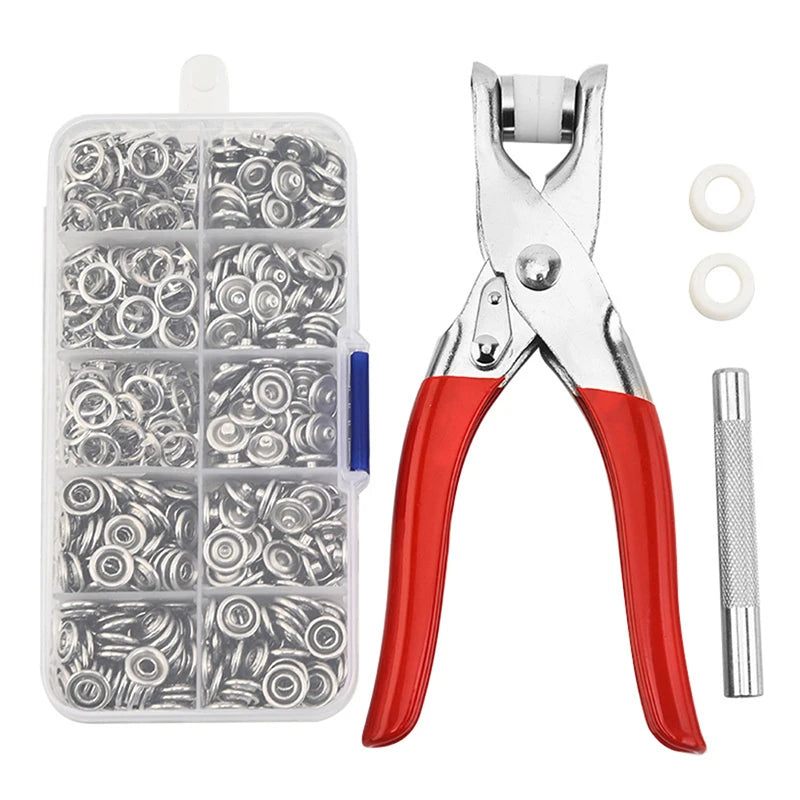 Snaps Buttons Pliers Set Snap Fasteners Kit Tool Sewing Buttons Press Studs Snap for Installing Clothes Bags 