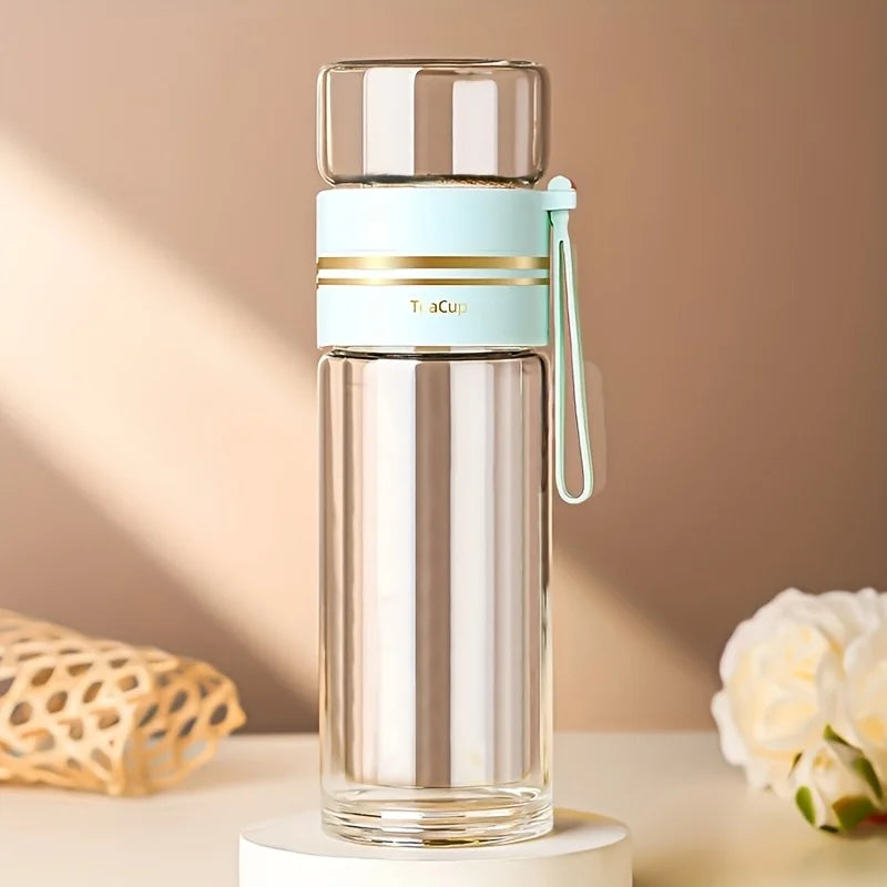 Double-Wall Tea Mug with Infuser, Colour Options