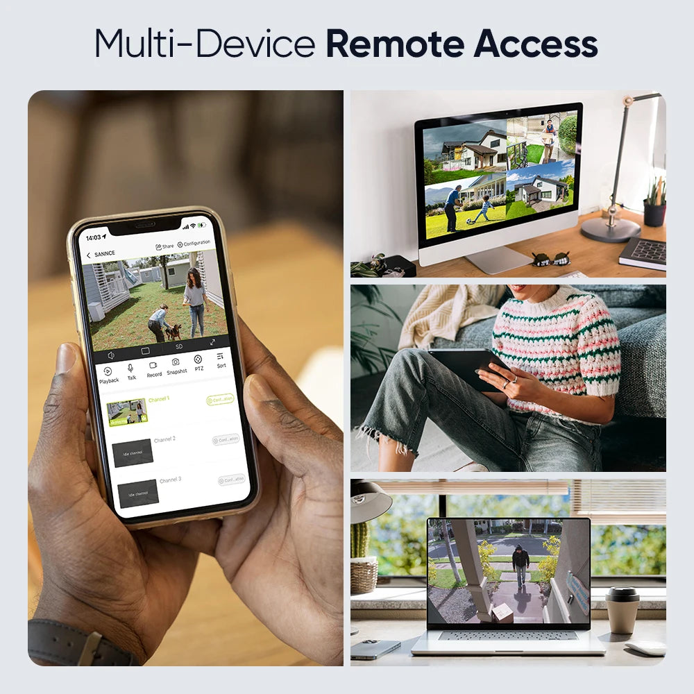SANNCE 8CH NVR 3MP 4-Camera PoE Security System
